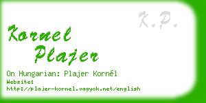 kornel plajer business card